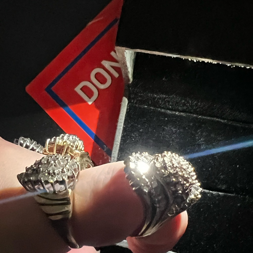 Vintage 10k diamond cocktail ring - Picture 8 of 12